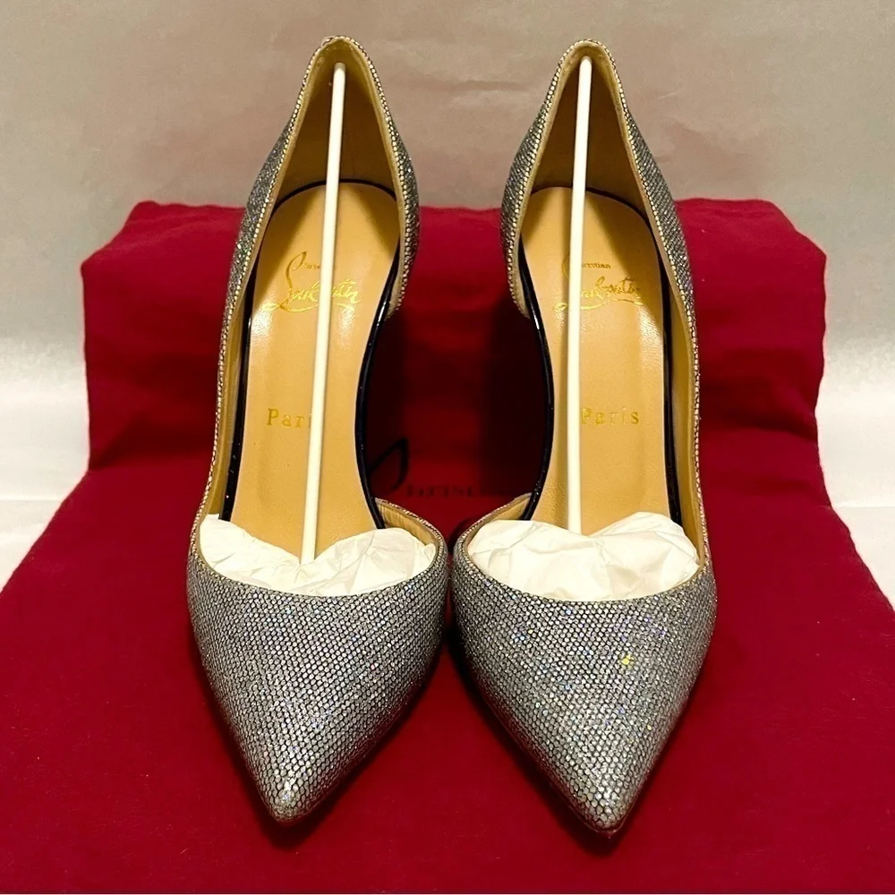 Christian Louboutin iconic ‘Iriza’ starburst discoball glitter Holo 100mm EU38 - Picture 2 of 10